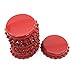 IGOGO 100 PCS Crown Bottle Caps Double Both Sided Colors Craft Linerless 2 sided Red