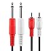 TNP Premium Dual 1/4 Inch to Dual RCA Audio Cable (3FT) - Male 6.35mm 1/4