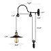 BAYCHEER Industrial Adjustable Gooseneck Wall Sconce Mounted Lamp Pulley Wall Lamp Wheel Wall Light use E26 Light Bulb Socket for Indoor Restaurant Barn, Black