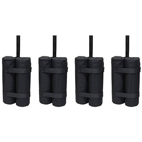 Just Relax 4-Piece Universal Weight Bags and Anchor Set, Black, Great for Canopy Tents, Gazebos and Any Outdoor Event, Includes Metal Stakes (Best Foundation For Above Ground Pool)