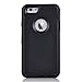 MAXCURY Hybrid Rubber Plastic Impact Defender Rugged Hard Case with Built-in Screen Protector and Belt Clip Holster Compatible for iPhone 6 and iPhone 6s Case (Black and Clip)