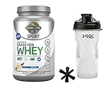 Garden of Life Sport Certified Grass Fed Whey Vanilla 23 oz (1 lb 7 oz / 652g) in Bundle with Jaxx Shaker Black 28 oz