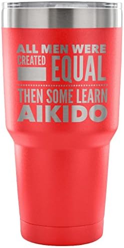 ArtsyMod OAD OBSESSIVE AIKIDO DISORDER Typography, Martial Arts Funny Statement Perfect Gift! Premium Durable Water Vacuum Tumbler, 30oz. (Red)