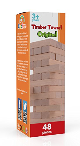 CoolToys Timber Tower Wood Block Stacking Game - Original Edition (48 Pieces)