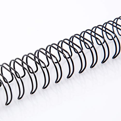 BNC Double Loop Wire Binding Rings 3:1 21 Holes Black Color Pack of 50 (3/4 Inches) - Thumbnail 2