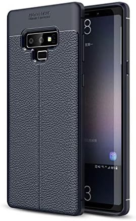 Galaxy Note 9 Case, Soft Silicone Gel TPU Rubber Litchi Leather Striae Protective Cover