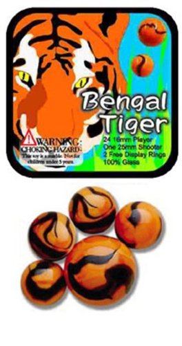 Glass Mega Marbles Bengal Tiger Game Net Set (25 Piece)