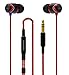 SoundMAGIC E10 Wired Earphones No Microphone HiFi Stereo Earbuds Noise Isolating in Ear Headphones Powerful Bass Tangle Free Cord Black Red