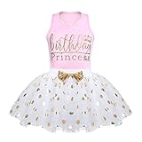 Alvivi Baby Toddlers Girls' Birthday Outfits Racer-Back Shirt with Shiny Polka Dots Tutu Skirt 2pcs Set Pink 12-18 Months