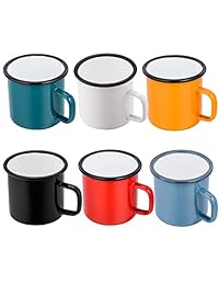 P&P CHEF Juego de 4 tazas de café esmaltadas, taza