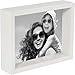 BD ART 8x10 inch White Deep Picture Frame Made of Wood and High Definition Glass - Portrait or Landscape Display on The Wall or Tabletop
