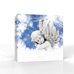 Canvas Wall Art Lovely Angel Pictures Home Wall Decorations for Bedroom Living Room Paintings Canvas Prints Framed - 12x12 inches