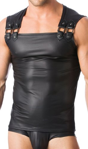 Gregg Homme 102122 - Haze - Sexy Men's Fetish Leather Like Wet Look Muscle Shirt -