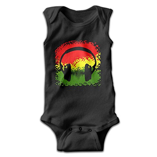 Haythuerme Rasta Headphones and Music Wave Reggae Unisex Baby Toddlers Soft Sleeveless Bodysuits Onesies Jumpsuits