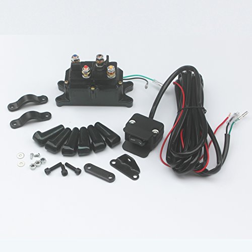 kipa Winch Solenoid Relay 12V 250A & Winch Rocker Thumb Switch Assy for ATV UTV Polaris 800 1000 SUV Jeep Trailer Hydraulic Pump Lift Jack 1500lb-5000lb Winch with mounting Brackets Terminal Caps - Image 7