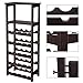 VASAGLE 20 Wooden Wine Rack, Free Standing Bottles Display Storage Shelf, with 2 Slatted Shelves,18.4 × 10.4 × 42.9 Inches, Espresso ULWR03BR