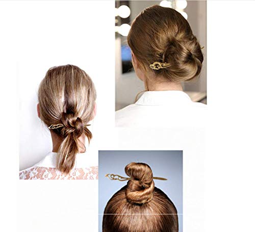 10pcs Women Hair Pin Retro Hair Chopsticks Vintage Hair Stick Antique Bronze Decorative for Hair Diy Accessory