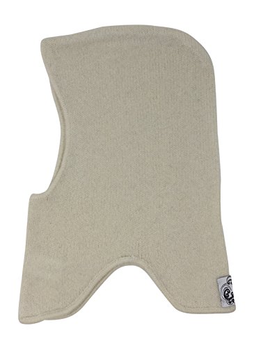 100% Cashmere Baby Hat For Boys & Girls Super Soft Light Weight Premium Knitted Headwear Balaclava Windproof Face And Ear Cover With Gift Bag (Ivory)