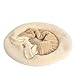 VECRY Lady French Beret 100% Wool Beret Floral Dress Beanie Winter Hat (Bow-Cream)