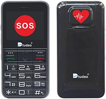Dtudao Senior Cell Phone With Tracker, SOS, FDA Certified Heart Beat, Oxygen, Compatible with IOS and Android, Tracker Phone Perfect for Senior &amp; Children Citizen - Giveaway a Waterproof Pouch (Black)