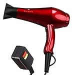Wazor Hair Dryer 1875W Ceramic Ionic Blow Dryer Infrared Negative Ionic Dryer Cool Shot Button Coco Red