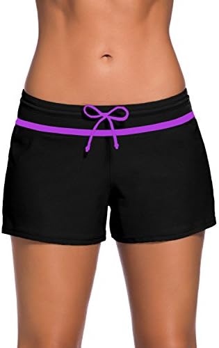 QDASZZ Women's Adjustable Swimsuit Tankini Bottom Board Shorts Comfort Quick Dry Stretch Board Short S-XXXL