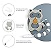 moopok Baby Teething Toys, Teething Pain Relief, Silicone Teether with Pacifier Clip Natural BPA Free Raccoon for Freezer - Best Newborn Shower Gifts for Trendy Boy or Girl (Black)