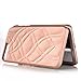 iPhone 7 Plus Case- SUNYI iPhone 7 Plus Mirror Case, Fashion Hidden Mirror Wallet Cover Card Slots Stand Feature PU Leather Watering Grain PC Phone Back Cover Case for iPhone 7 Plus (Rose Gold)