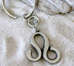 Leo astrology zodiac sign pewter keychain key fob tag r…