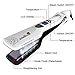 Queenme Steam Hair Straightener Brush Professional Titanium Ceramic Steam Spray Flat Iron with Removable Teeth Comb Electric Hair Straightening Iron with LCD Display for All Hair Type (White)