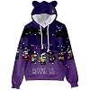 Chaos World Among Us capuchontrui voor meisjes, met Cat Ear pullover, casual sweatshirt