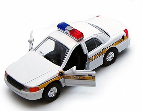Illinois State Police Car, White - Showcasts 9985IL - 5 Inch Scale Diecast Model Replica