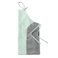 Migvela Family Cloth Apron Pure Cotton and Hemp Cooking and stir-Frying Overalls Kitchen Oil-Proof Overalls, Half-Length Apron (Green)