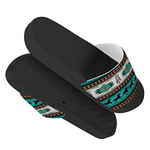 Howilath Ethnic Horse Summer House Slippers Comfy Girls, Bohemia