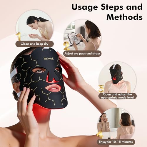 Near-Infrared Light for Face, Portable LED Face mask with Power Bank, Red Light Lamp with Timing Function at Home