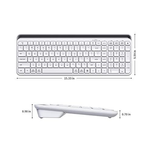 MultiDevice Bluetooth Keyboard, Dual Mode (Bluetooth + 2.4G) Wireless