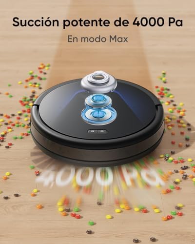 G50 Hybrid Robot Aspirador con Potente Succión de 4.000 Pa, Navegación Dinámica, Cepillo Desenredante Pro, Cepillo de Rodillos, Mopa para Limpieza Ligera, Pelos de Mascotas, Pisos Duros, Moqueta