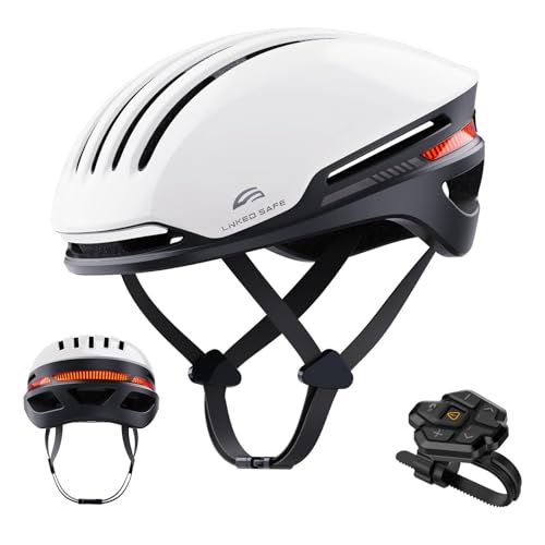 YOOJ® Smart Bike Helmet for Adults, Cycling Helmet for Men and Women with Bluetooth, Built-in Speakers, Auto Brake Blinker, Front and Rear LED Turn Signals Remote Control, USB Rechargeable