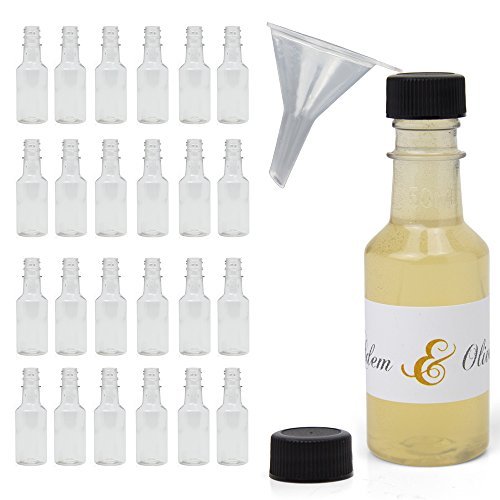 Mini 50ml Liquor Bottles Set Of 24 Clear Plastic Alcohol
