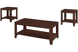 Monarch Specialties I 7993P Table Set, 3pcs Set, Coffee, End, Side, Accent, Living Room, Laminate, Brown, Transitional