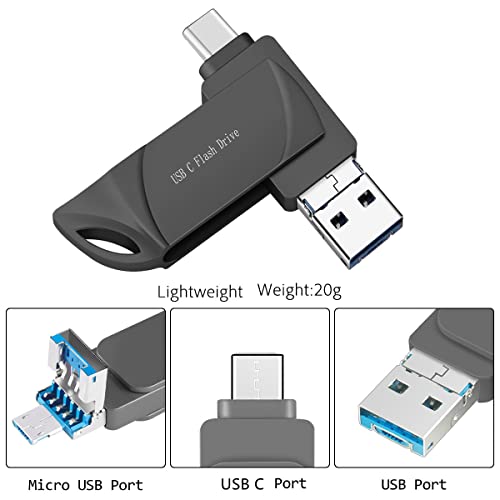 Dual USB C Flash Drives 1TB ,USB3.0 Thumb Drive with Typec Port,OTG