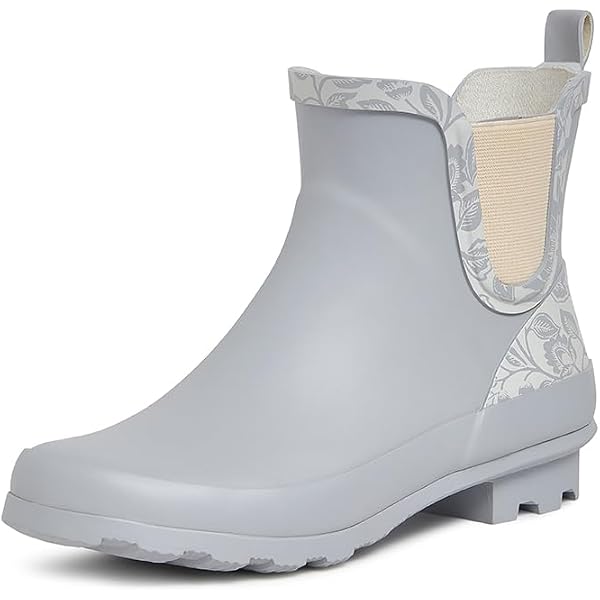 CPMBFDC Women's Rain Boots Outdoor Non-Slip Boots Short Ankle Boots Garden Boots Women's Lightweight Waterproof Rain Boots (Beige,8