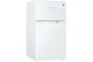 Frestec 3.1 CU' Mini Fridge with Freezer,2-Door Compact Refrigerator,Small Refrigerator for Bedroom Dorm Office Apartment, White (FR 302 WH)