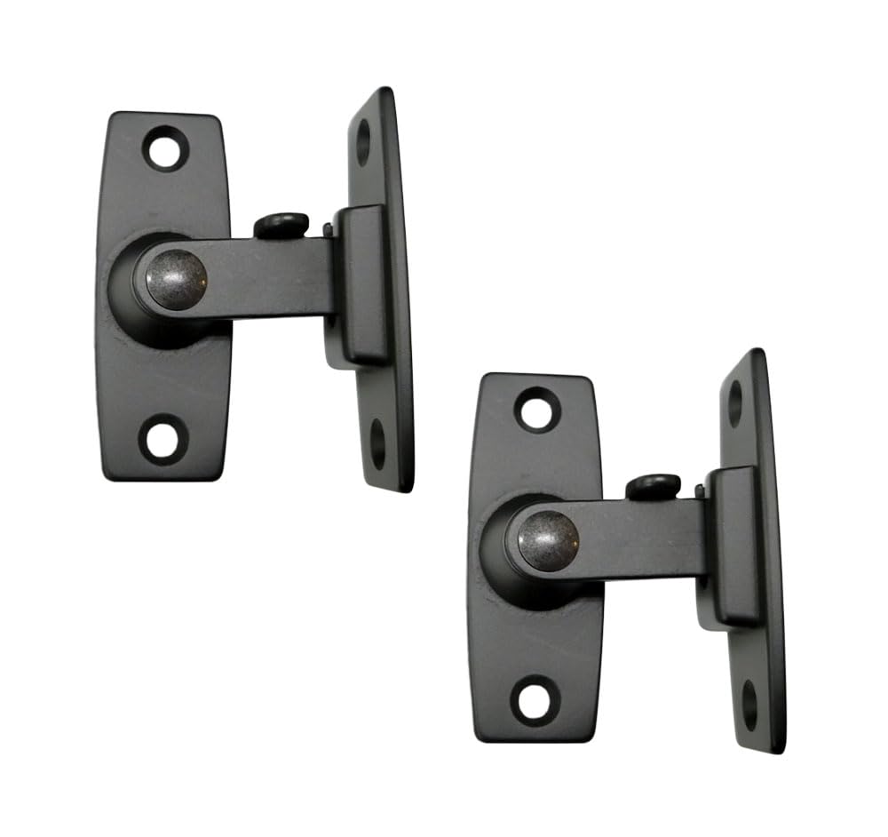 QCAA 2.5" Heavy Forged Solid Brass Door Latch, 90 Degree Right Angle Door Latch Buckle for Doors & Windows, Matte Black, 2Pack, Made in Taiwan