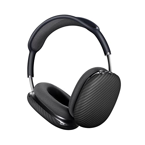 PITAKA Air Pal Shells for AirPods Max Protective Hard Cover Ear Cup Covers Made from Aramid Fiber - Black/Grey