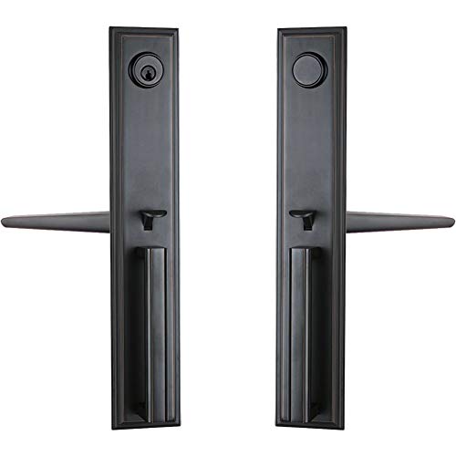 Double Door Handle Set with Dummy Inactive Handle Set for French Right and Left Hand Door (2011
