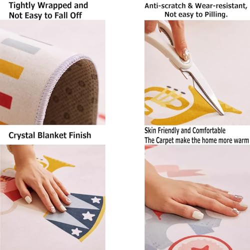 Portable Baby Play Mat, Washable Cotton Kids Playmat, Foldable Large Thick Activity, Non-Slip, Non-Toxic, Waterproof, Safe Crawling Mat For Toddler Boy Girl.200X160 CM
