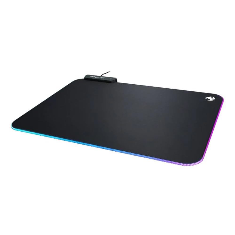 ROCCAT Sense AIMO Gaming Mouse Pad - AIMO LED Lighting Maximum Precision Rubber Bottom (350mm x 250mm x 3.5mm) Black,ROC-13-370