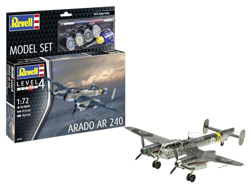 Revell 63791 Model Set Arado Ar 240 1:72 Scale Unbuilt/Unpainted Plastic Model Kit with Accessories