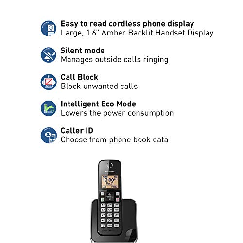Panasonic Expandable Cordless Phone System with Amber Backlit Display